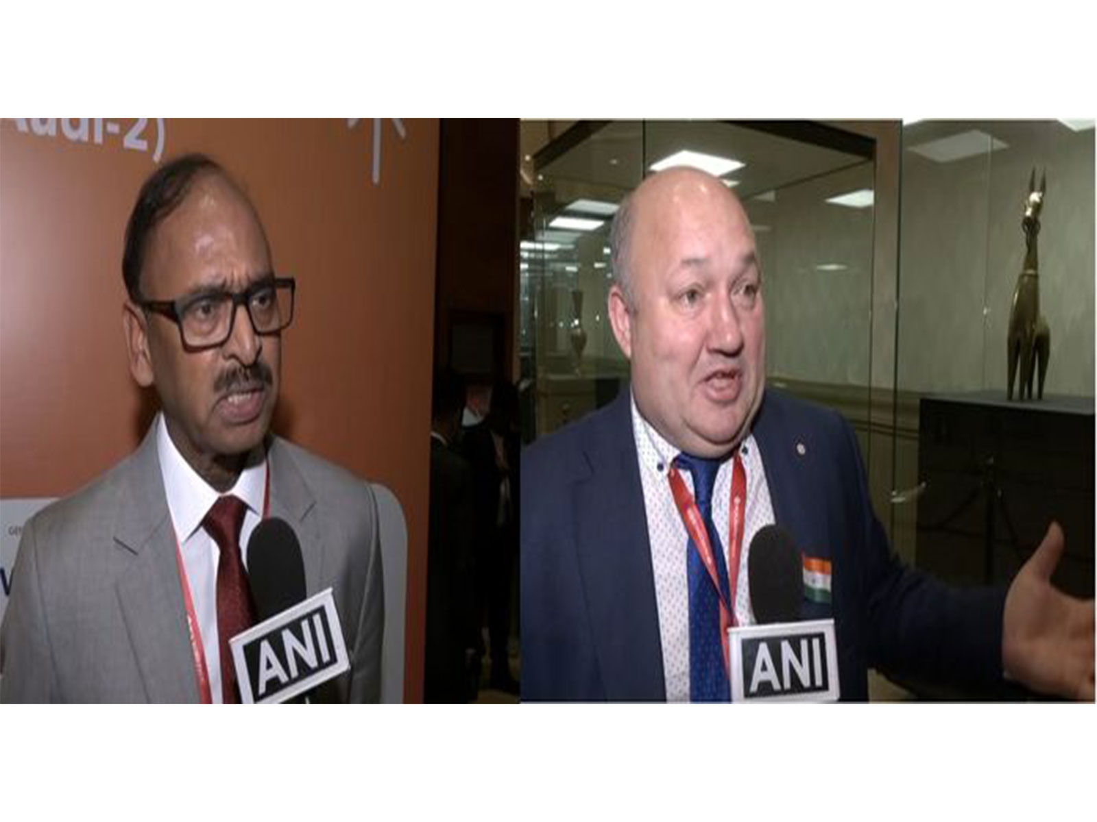 Ajay Sahai, Director General and CEO of the Federation of Indian Export Organisations; Stanislav Kislov, CEO of the Science-and-Production Centre Mineral Coating Technologies LLC (Photo/ANI)