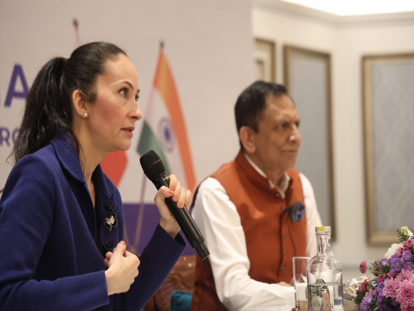 Lydia Kulik, Head of India Studies at the Moscow School of Management with Shishir Priyadarshi, President of the Chintan Research Foundation (CRF) (Photo/X@ChintanResearch) Lydia Kulik, Head of India Studies at the Moscow School of Management with Shishir Priyadarshi, President of the Chintan Research Foundation (CRF) (Photo/X@ChintanResearch)