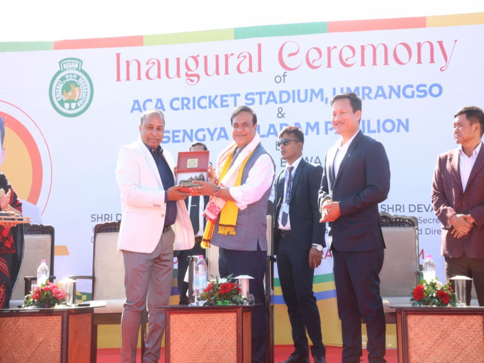 Assam CM  Himanta Biswa Sarma inaugurates state-of-the-art cricket stadium at Umrangso (Photo/ANI)