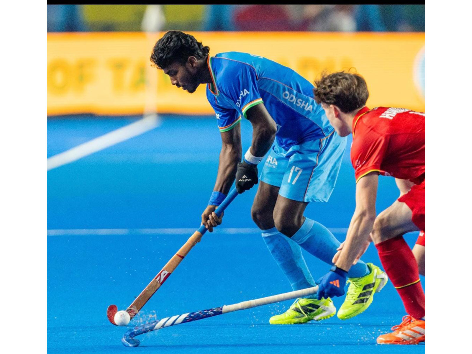 India and Belgium in action (Photo: Hockey India)