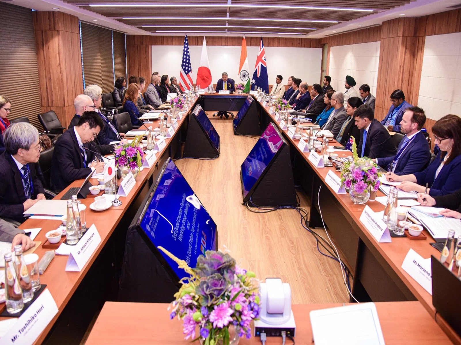Delegates from India, Japan, Australia and the United States attend the 3rd Quad Counter Terrorism Working Group meeting in New Delhi. (Photo: X/@MEAIndia)