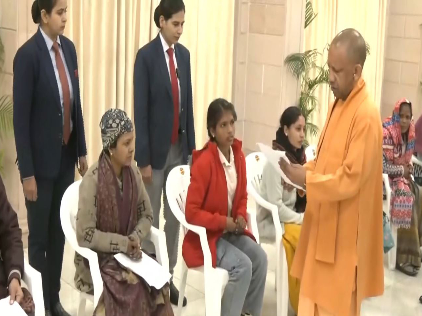 UP CM Yogi Adityanath at Lucknow 'Janta Darshan' (Photo/ANI)
