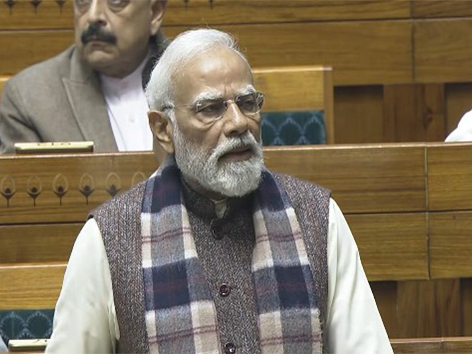 Prime Minister Narendra Modi discusses on 150 years of 'Vande Mataram' in Lok Sabha (Photo/ANI)