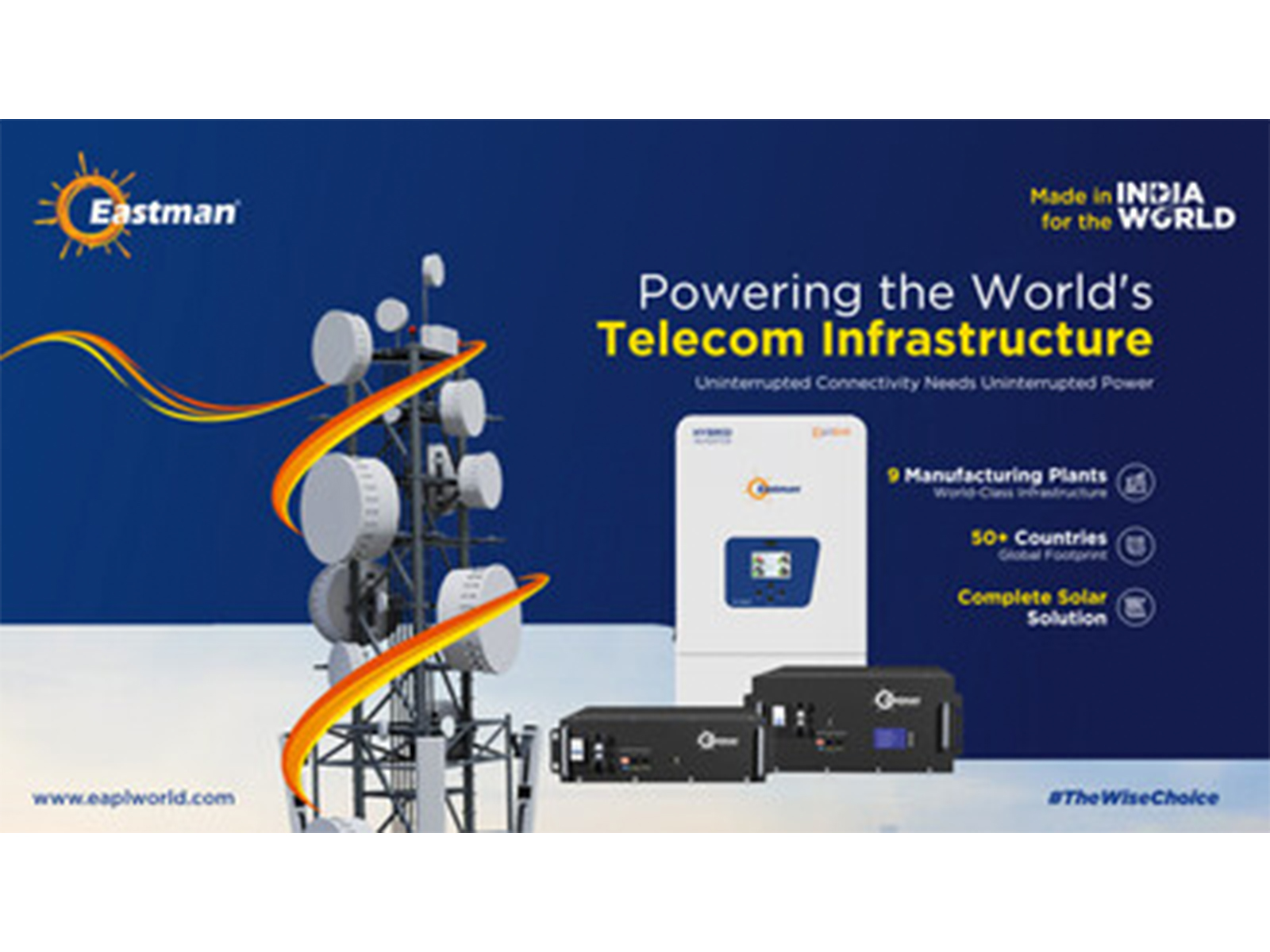 Powering telecom excellence: Eastman’s latest Hybrid Inverters and Lithium Battery portfolio built for global, high-performance deployments.