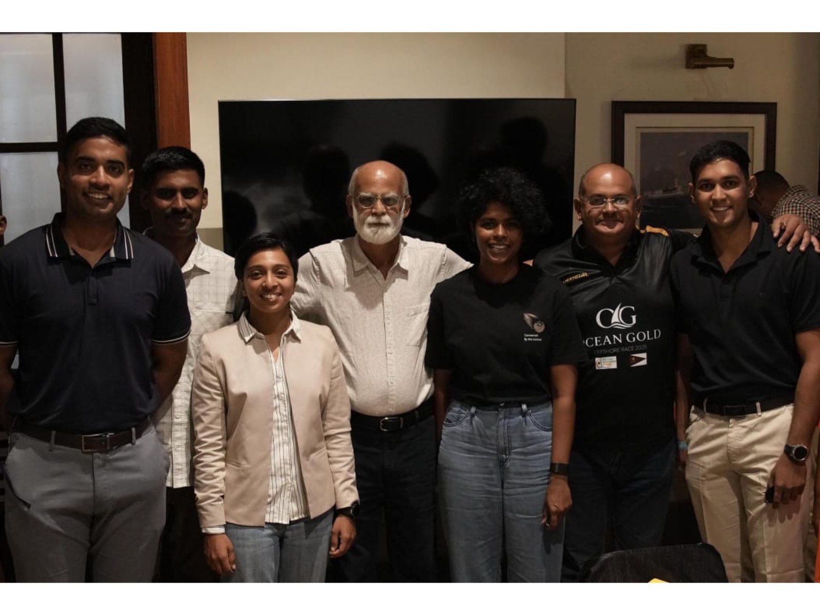 L to R: LtCdr Dilna Devadas; Cdr Dilip Donde (Retd.), India’s first solo circumnavigator; LtCdr Roopa Alagirisamy (Indian Navy); Passionate Sailor Nilay Patil, and OGOR participants.