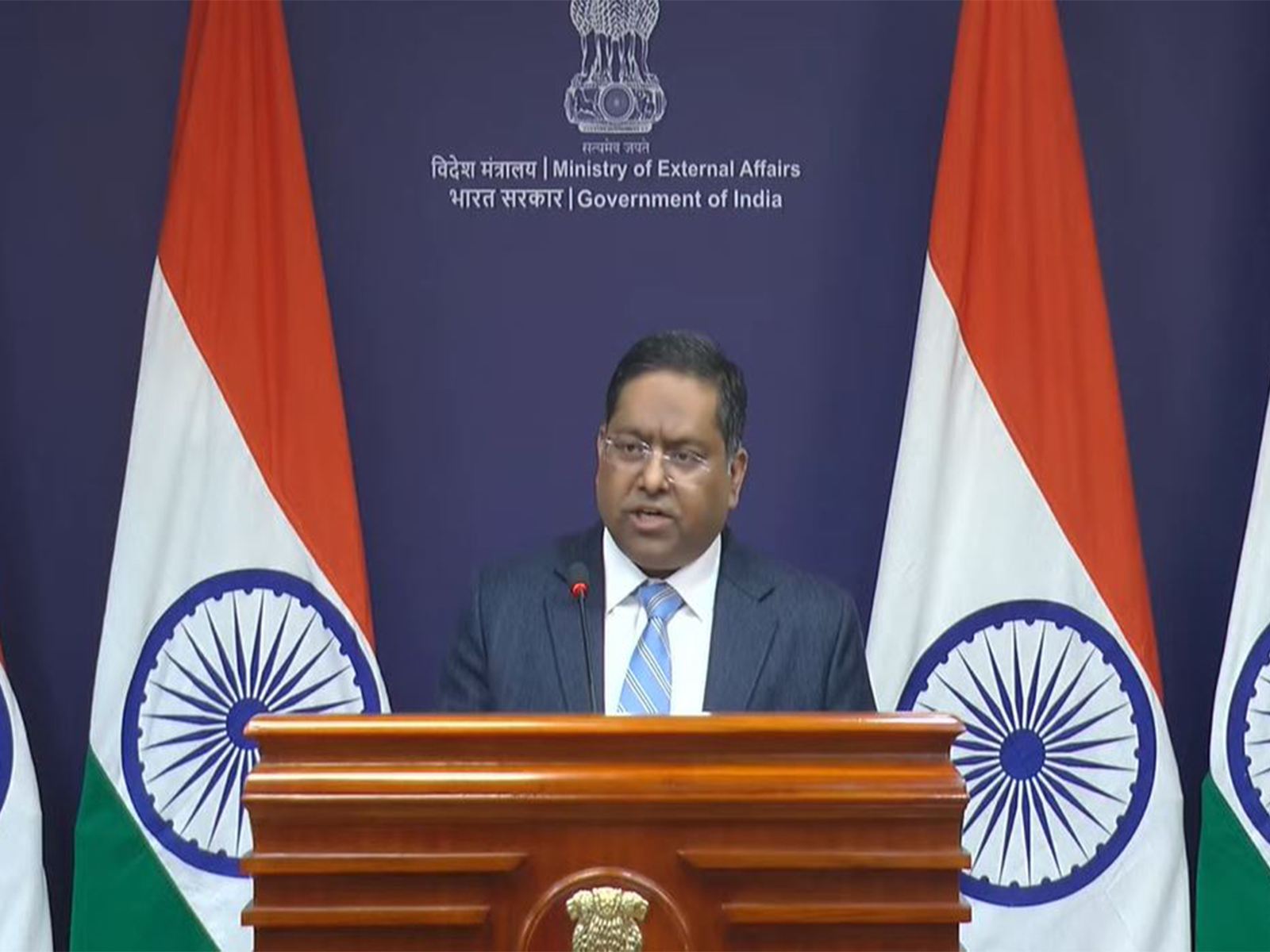 MEA Spokesperson Randhir Jaiswal (Photo/MEAYoutube) MEA Spokesperson Randhir Jaiswal (Photo/MEAYoutube)