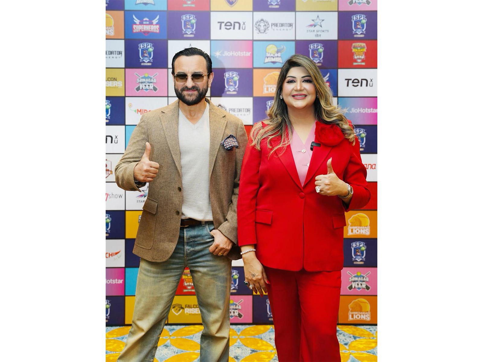 Saif Ali Khan and Aksha Kamboj. (Photo: ISPL)
