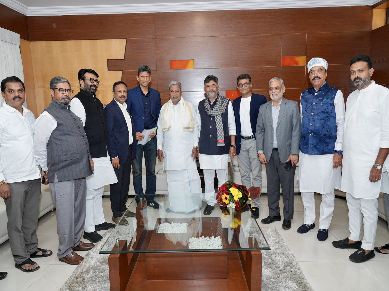 KSCA President Venkatesh Prasad meets Karnataka CM, DCM. (Photo: X/@DKShivakumar)