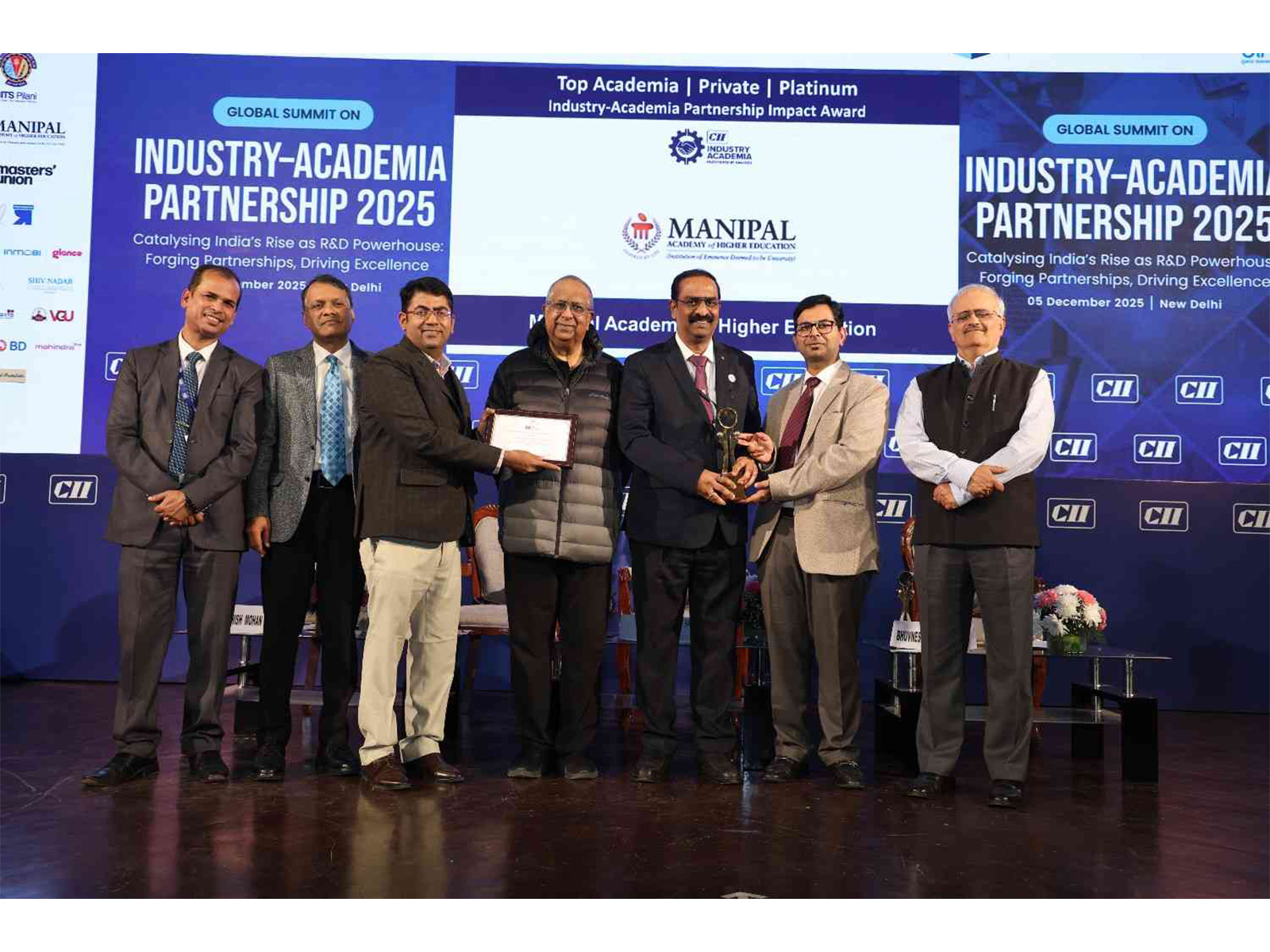 MAHE Honoured with Prestigious CII Industry–Academia Partnership Award
