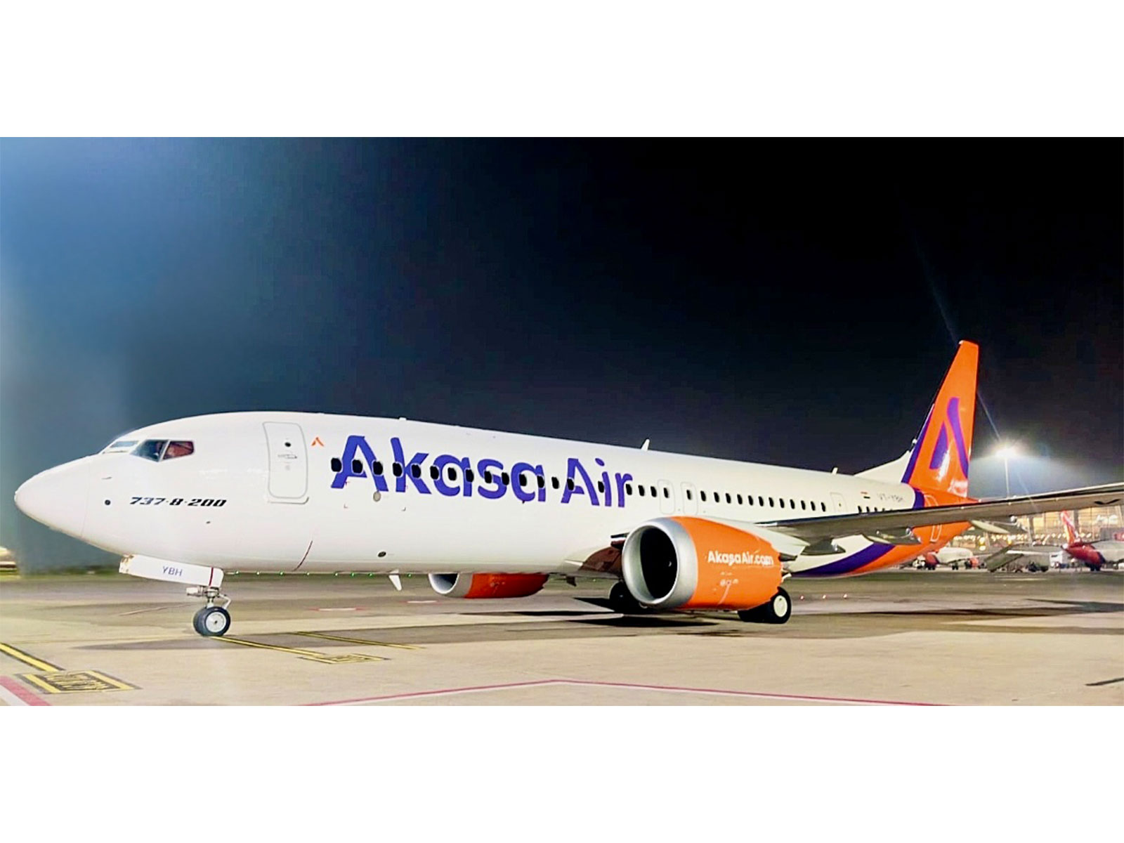Akasa Air's Boeing 737 MAX 8-200 arrives at Benglauru's Kempegowda International Airport