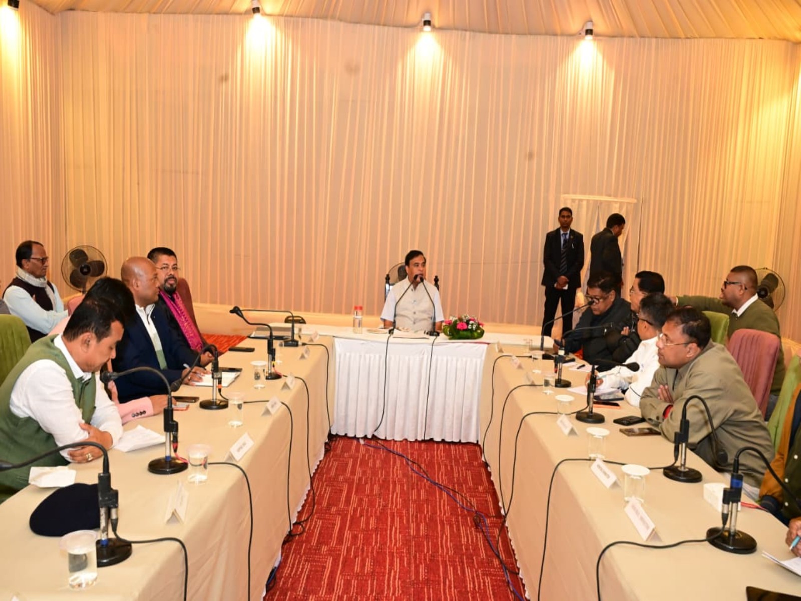 Assam Chief Minister Himanta Biswa Sarma on Wednesday held a meeting at the Chief Minister’s Secretariat in Dibrugarh  (Photo/ANI)