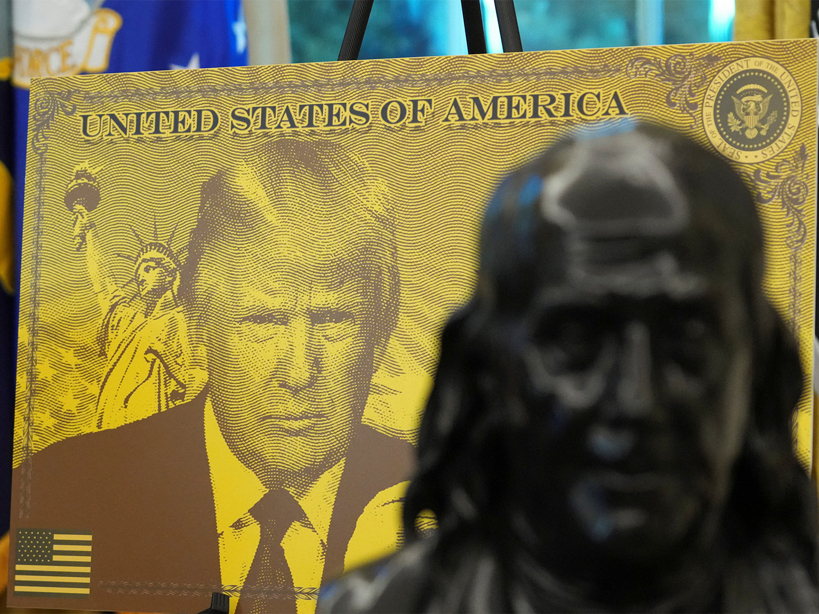 Trump Golden Card on display at Oval Office (Photo/Reuters)