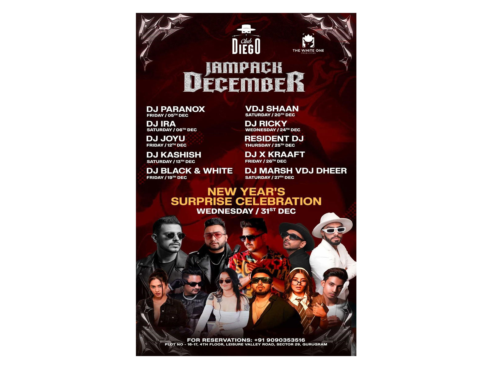 Club Diego, Gurugram Unveils Its Power-Packed ‘Jampack December’ Lineup, Culminating in the Biggest New Year’s Eve Party of 2025