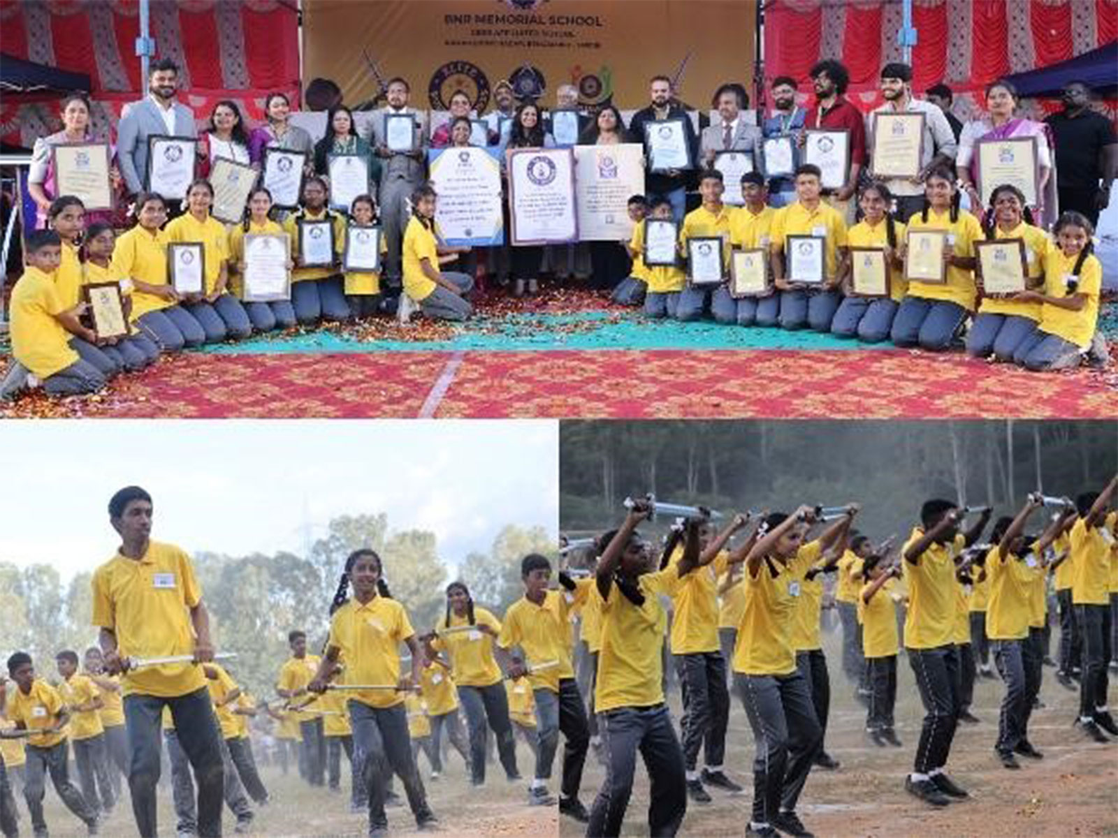 BNR Memorial School Creates Elite World Records in Karnataka’s Traditional Sword Dance