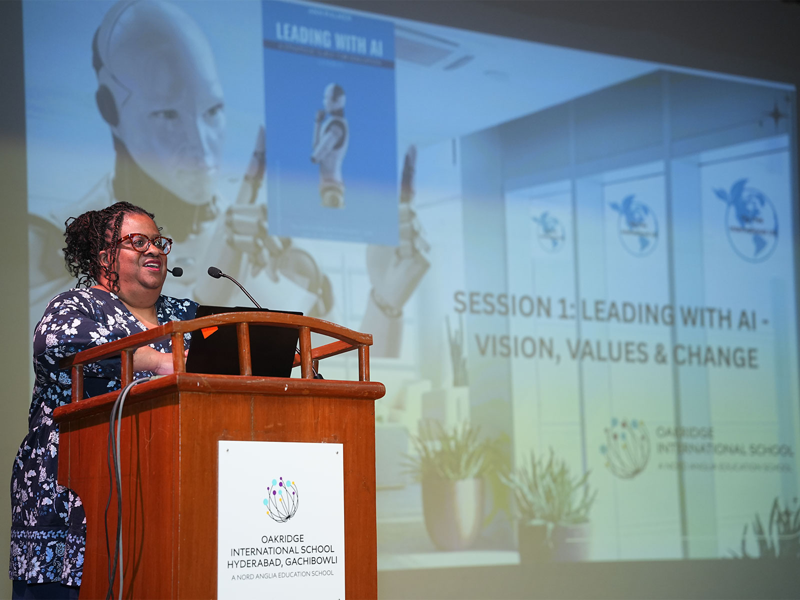 Participants collaborate on innovative, AI-powered approaches to teaching at Oakridge Gachibowli’s leadership conference