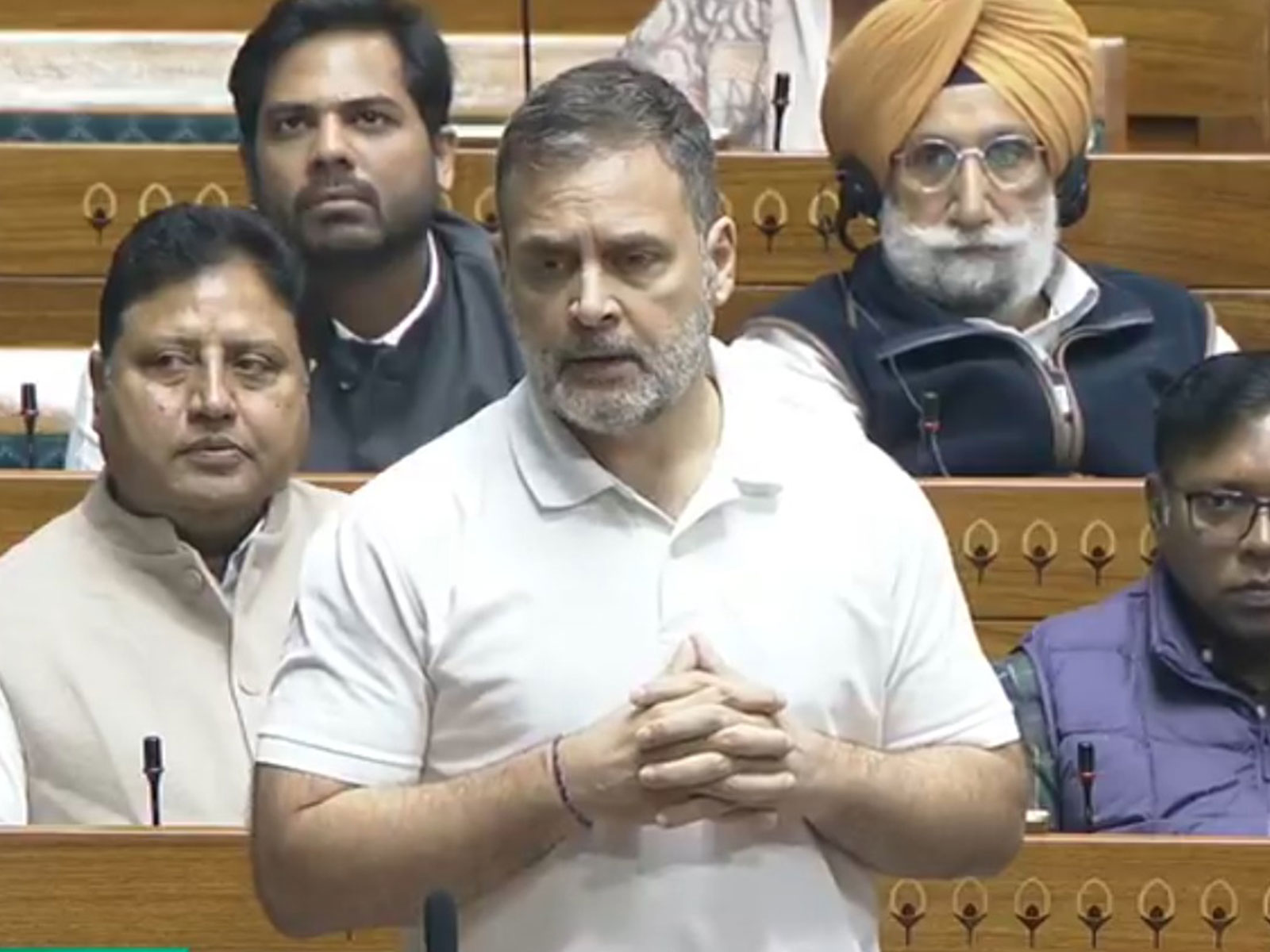 Rahul Gandhi speaking in Lok Sabha (Photo/ANI)