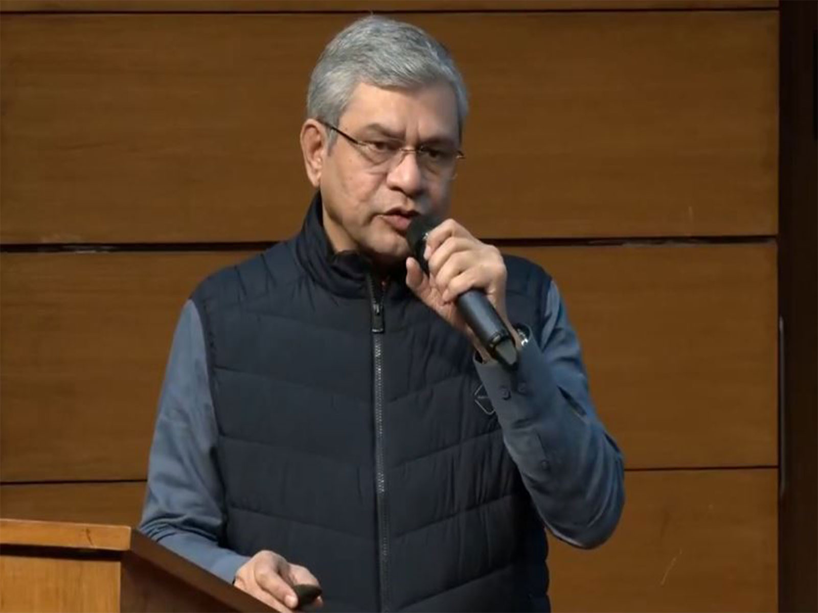 Union Minister Ashwini Vaishnaw at the press briefing (Photo/ANI)