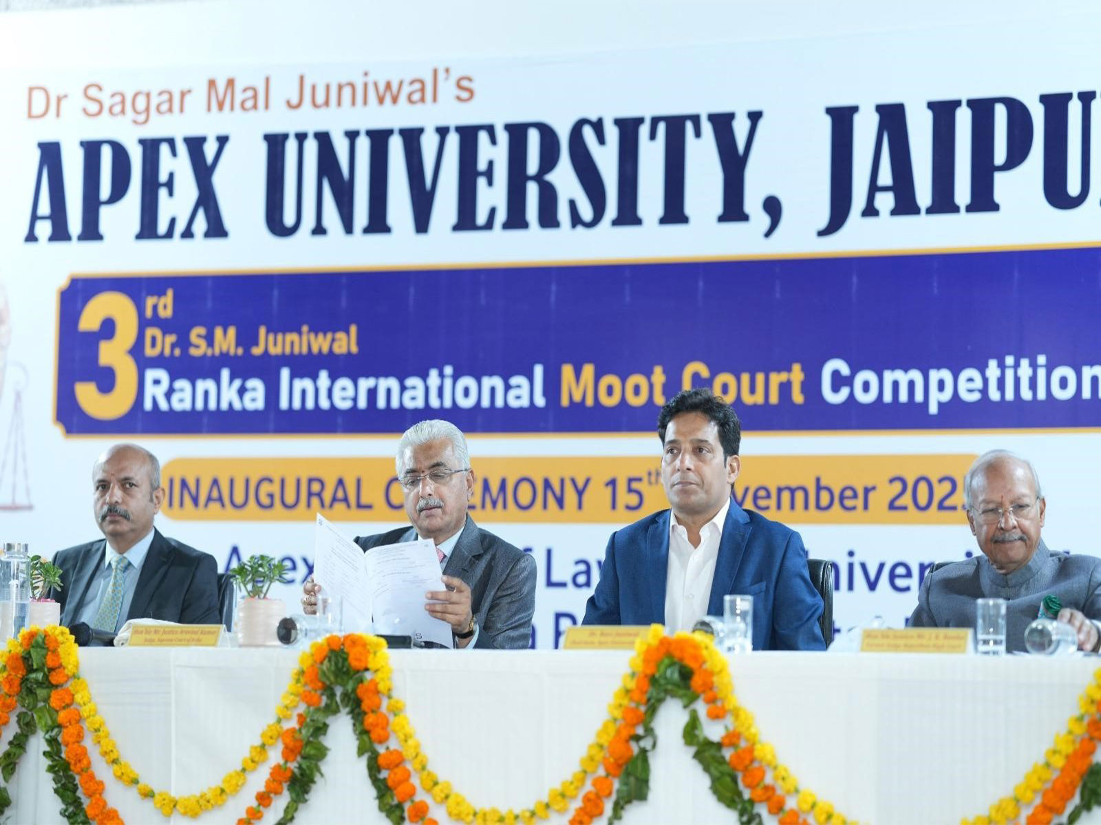 Inauguration of the 3rd Dr. S.M. Juniwal Ranka International Moot Court Competition at Apex University, Jaipur.