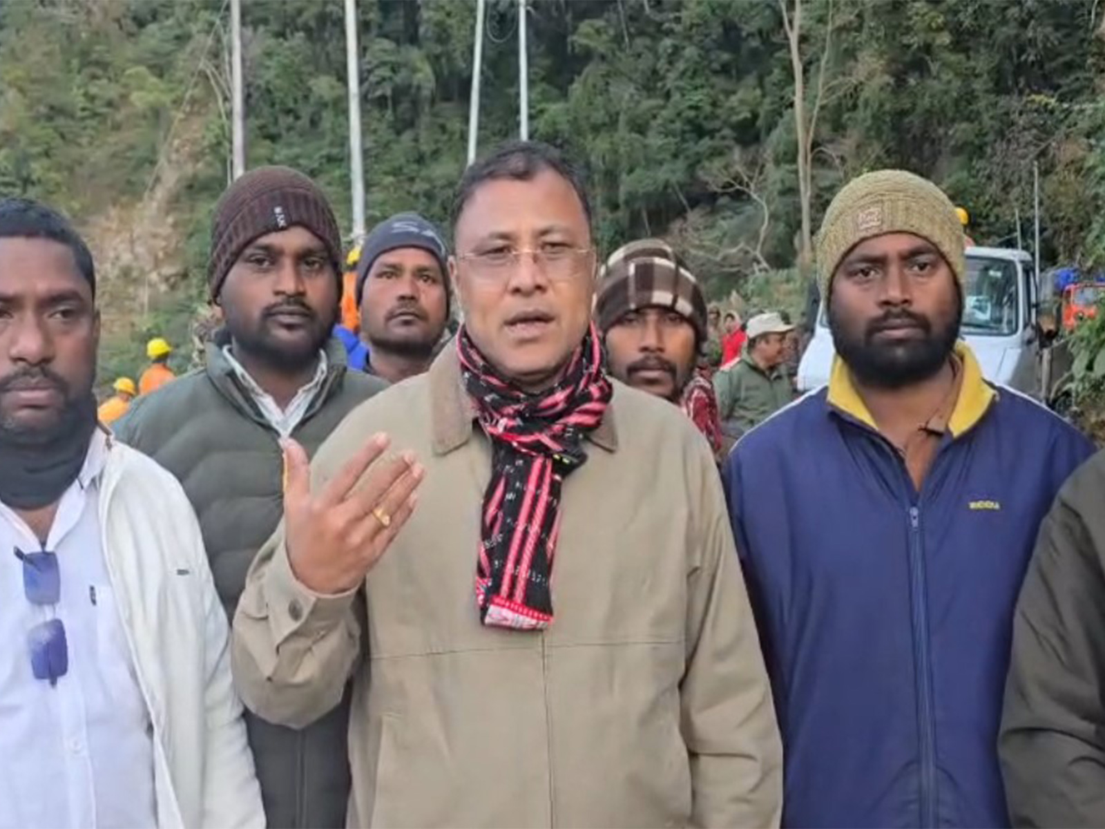 Assam Minister Bimal Borah at incident site (Photo/ANI)