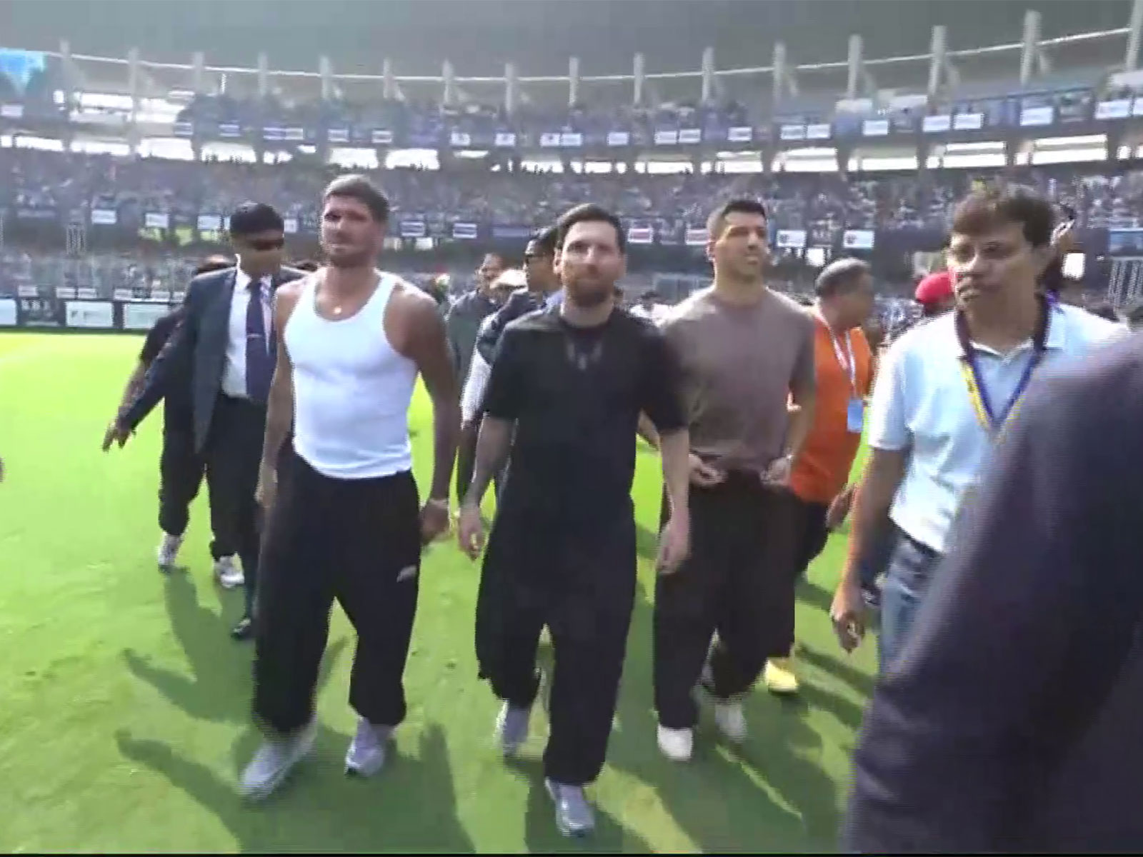 Messi, Suarez and Rodrigo at the Salt Lake Stadium (Photo/ANI)