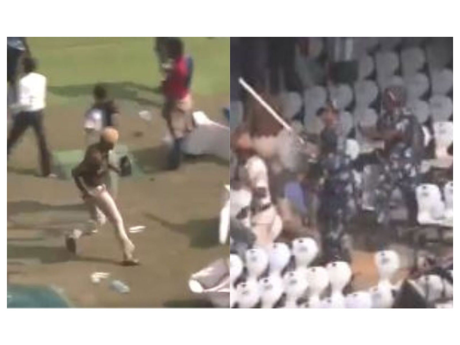 Police personnel use mild force to disperse angry crowd. (Photo: ANI)