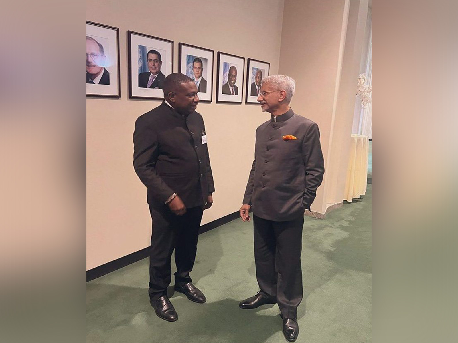 External Affairs Minister S Jaishankar and Saint Lucia’s Foreign Minister Alva Baptiste (Photo: X@DrSJaishankar)