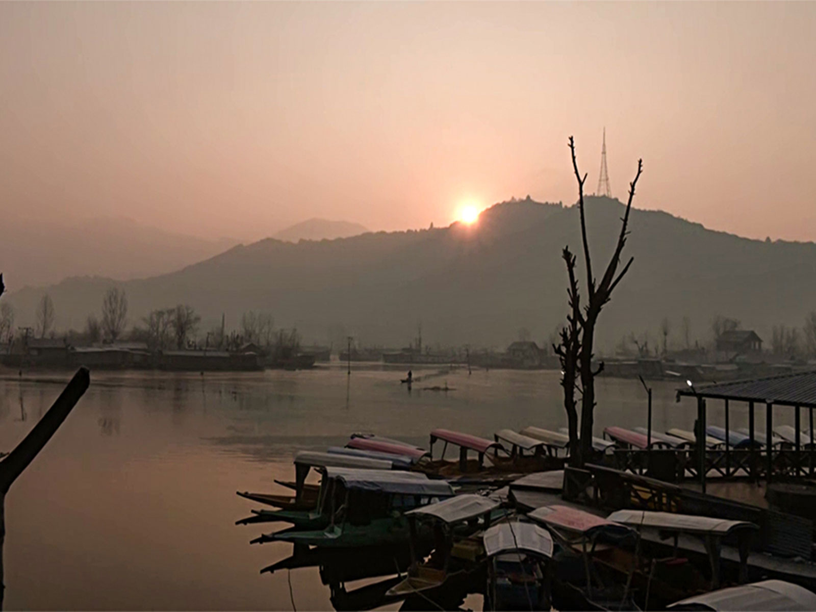 Dal Lake amid cold wave in Kashmir (Photo/ANI)