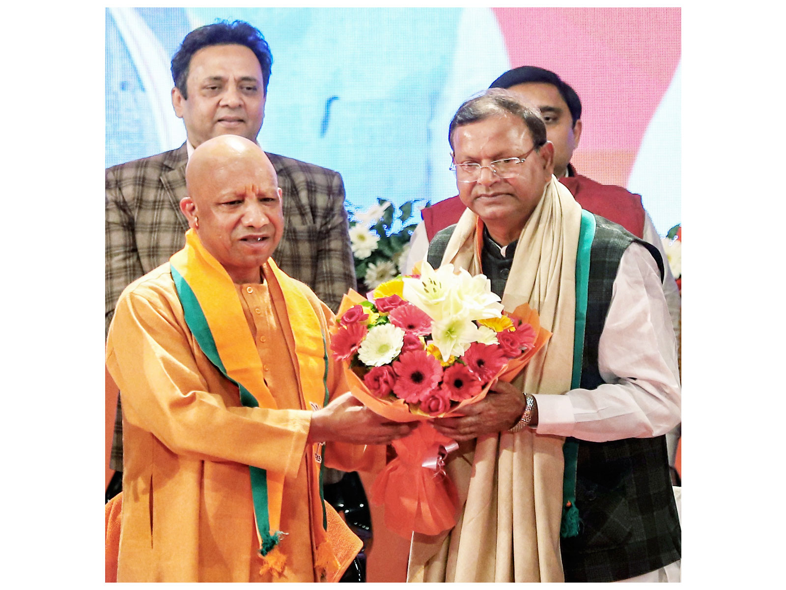 Pankaj Chaudhary with UP CM Yogi Adityanath (File Photo/ANI)