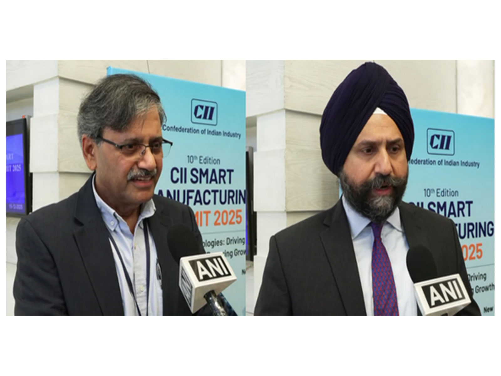 C V Raman, Executive Committee Member and former CTO of Maruti Suzuki India Ltd; Tejpreet Singh Chopra, CEO of Bharat Light & Power Ltd (Photo/ANI)