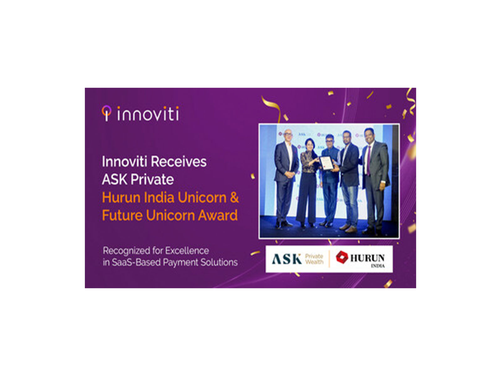Innoviti Receives ASK Private Hurun India Unicorn & Future Unicorn Award