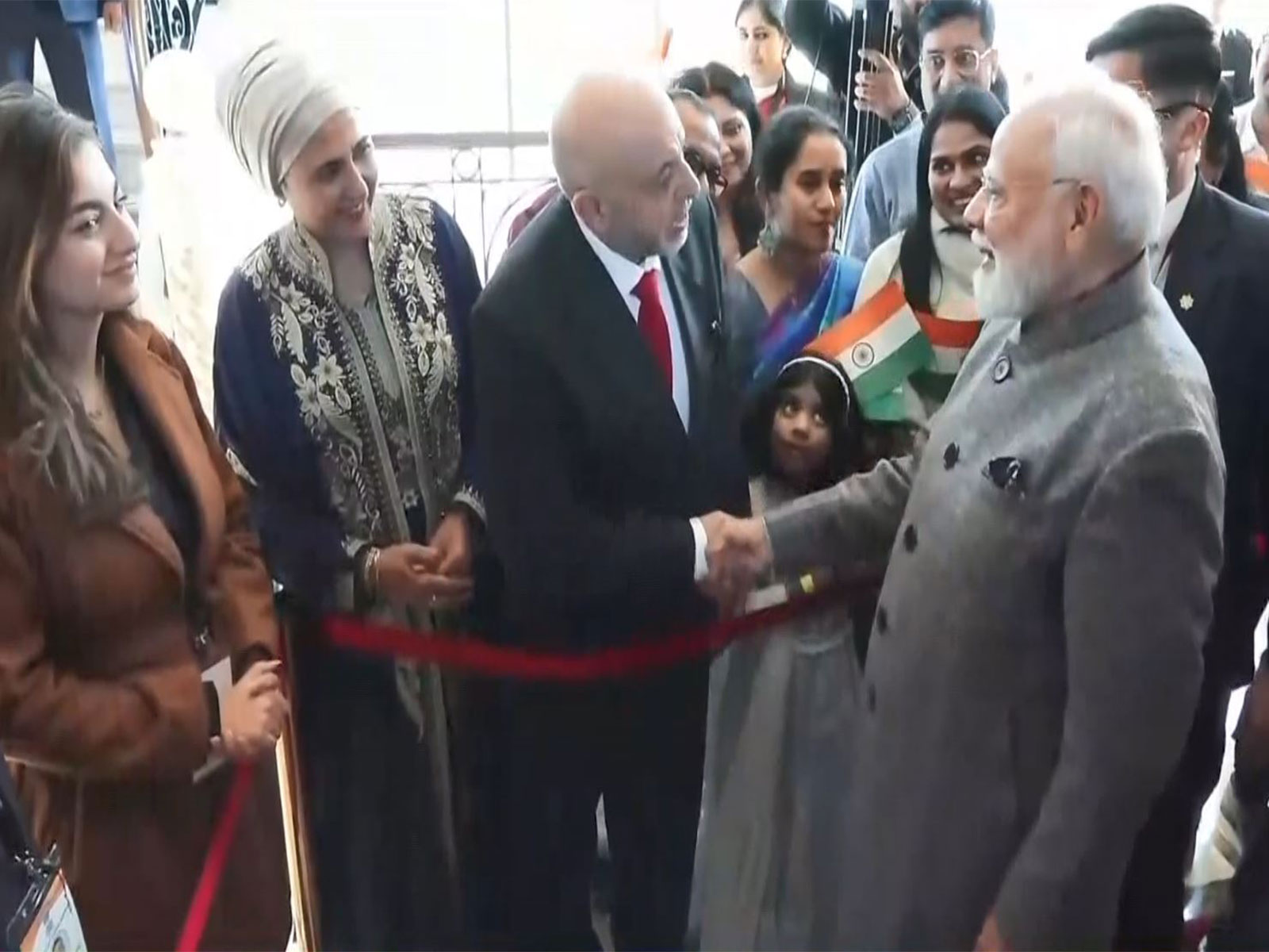 Prime Minister Narendra Modi is greeted by members of Indian diaspora at a hotel in Amman, Jordan. (Photo/ANI)