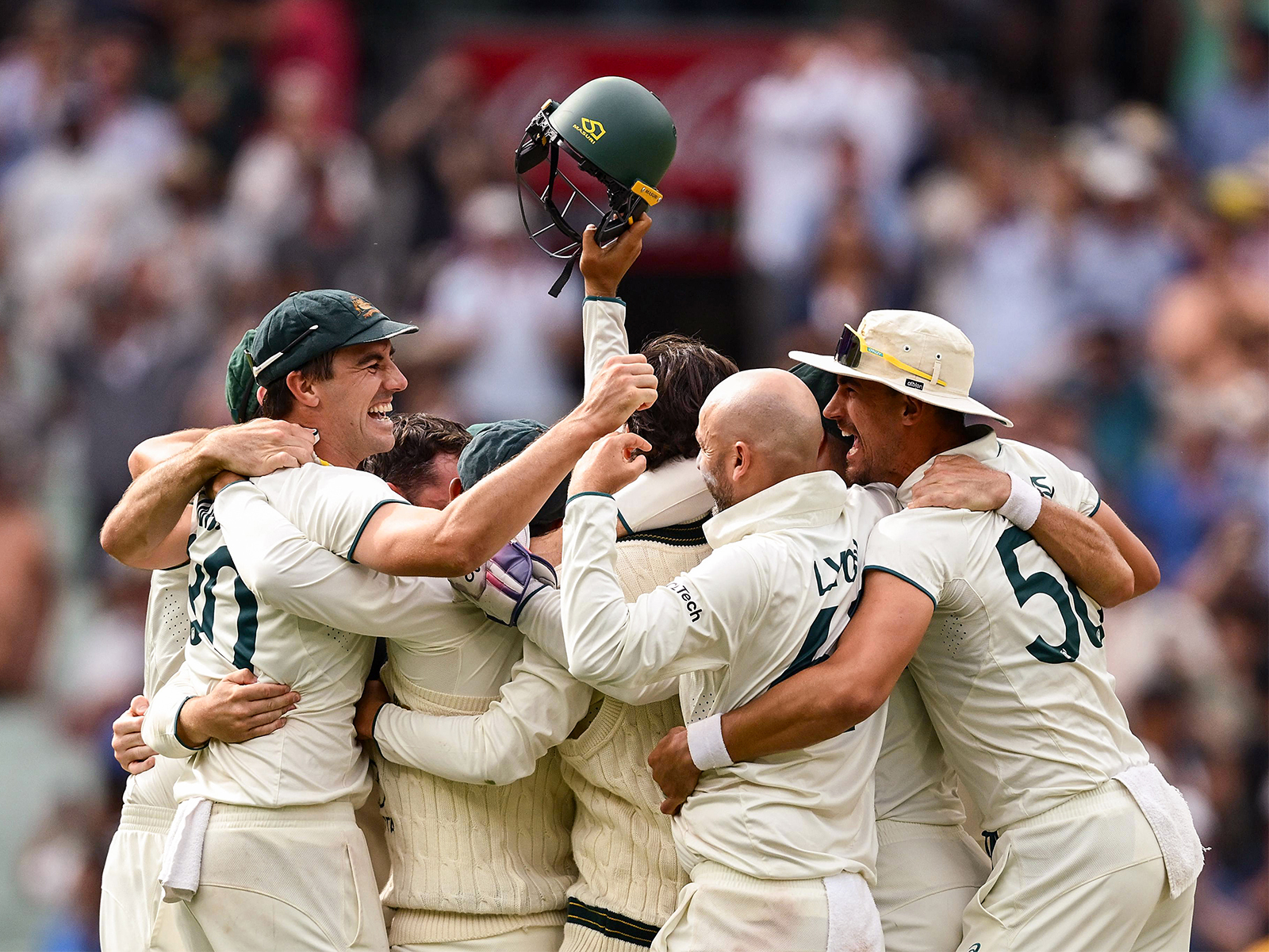 Australia's captain Pat Cummins and teammates celebrating team win (Photo: ANI)