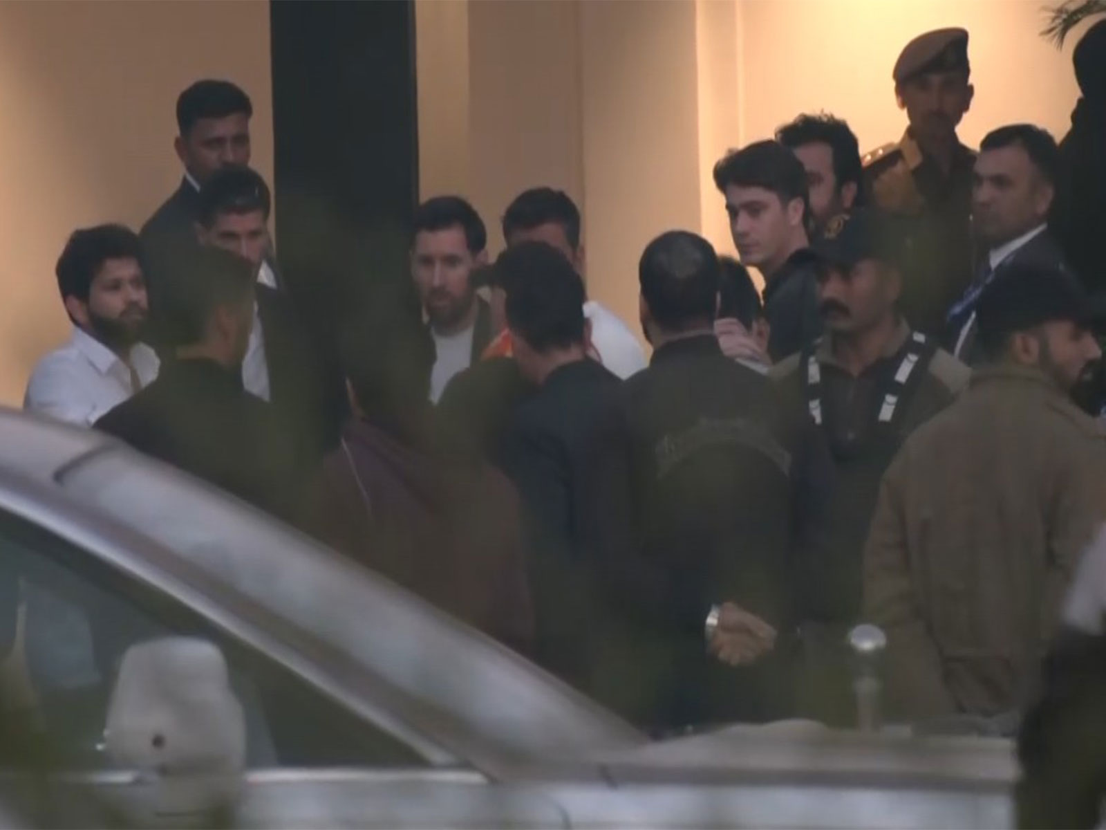 Lionel Messi, Luis Suarez and Rodrigo De Paul at Jamnagar airport (Photo: ANI) Lionel Messi, Luis Suarez and Rodrigo De Paul at Jamnagar airport (Photo: ANI)