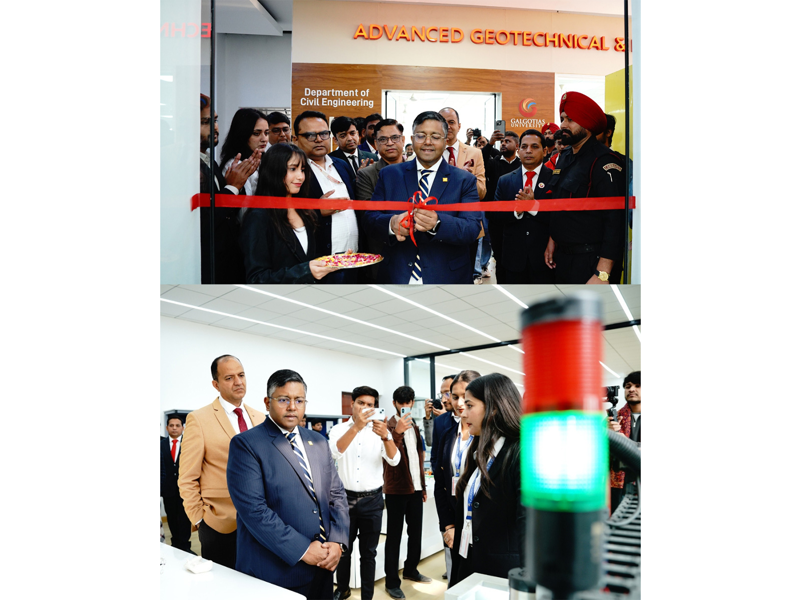Dr. Ashwin Fernandes, Executive Director (AMESA), QS Quacquarelli Symonds, during the inauguration and lab interaction at Galgotias University