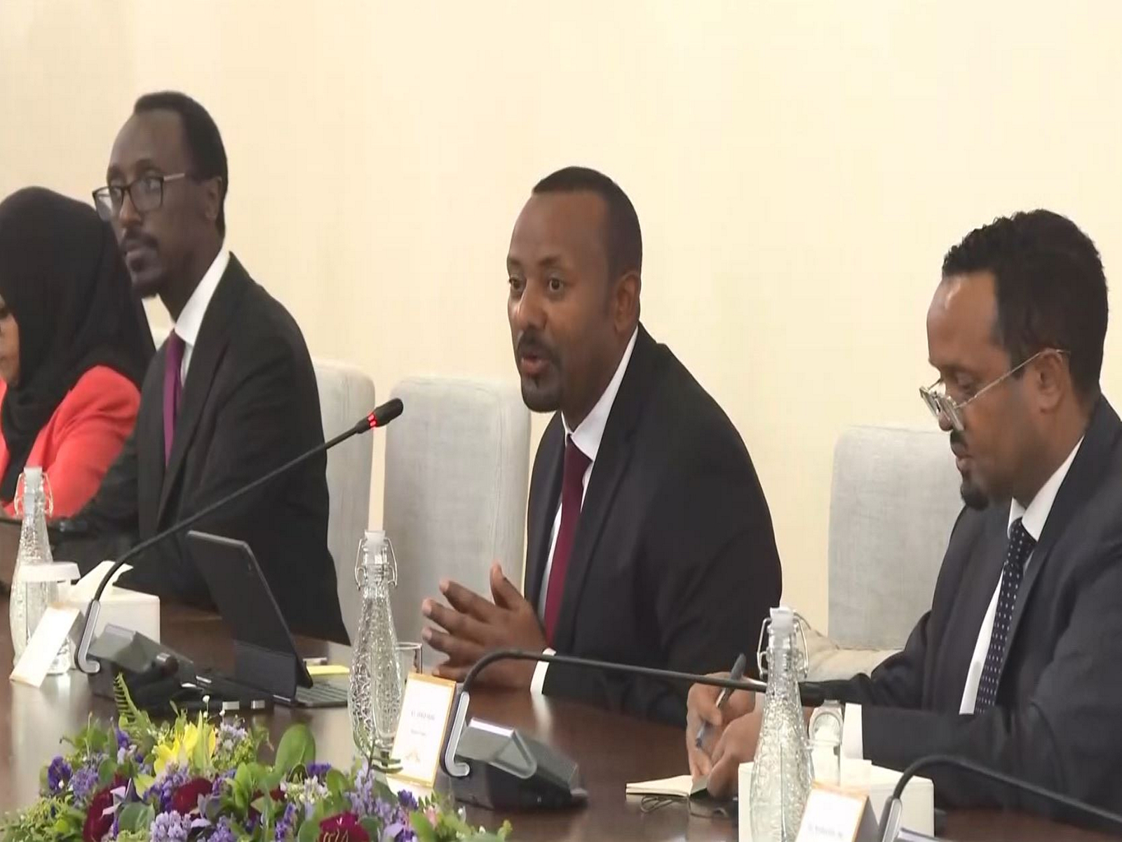 Ethiopian Prime Minister Abiy Ahmed Ali during talks with Prime Minister Narendra Modi in Addis Ababa. (Photo/ANI) Ethiopian Prime Minister Abiy Ahmed Ali during talks with Prime Minister Narendra Modi in Addis Ababa. (Photo/ANI)