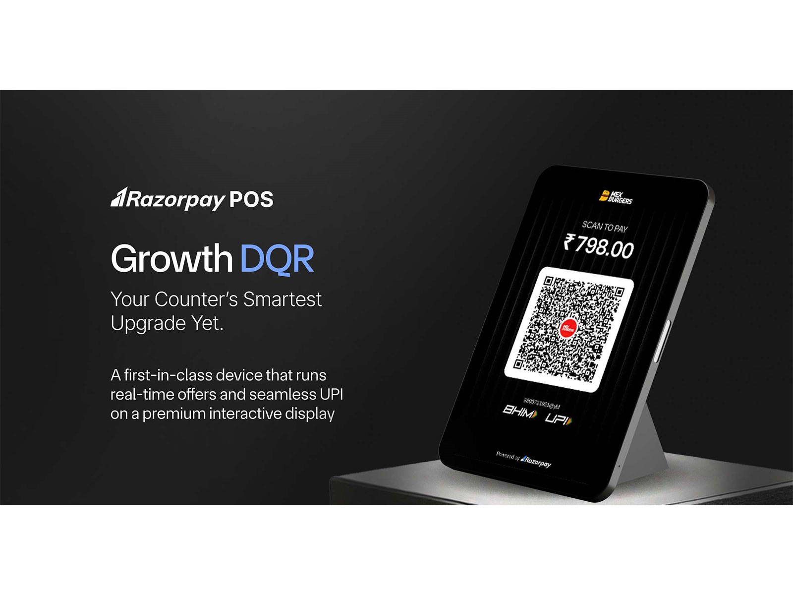 Razorpay POS Launches ‘Growth DQR’, A Checkout Device Unifying Offers, Loyalty & UPI on a Single Screen