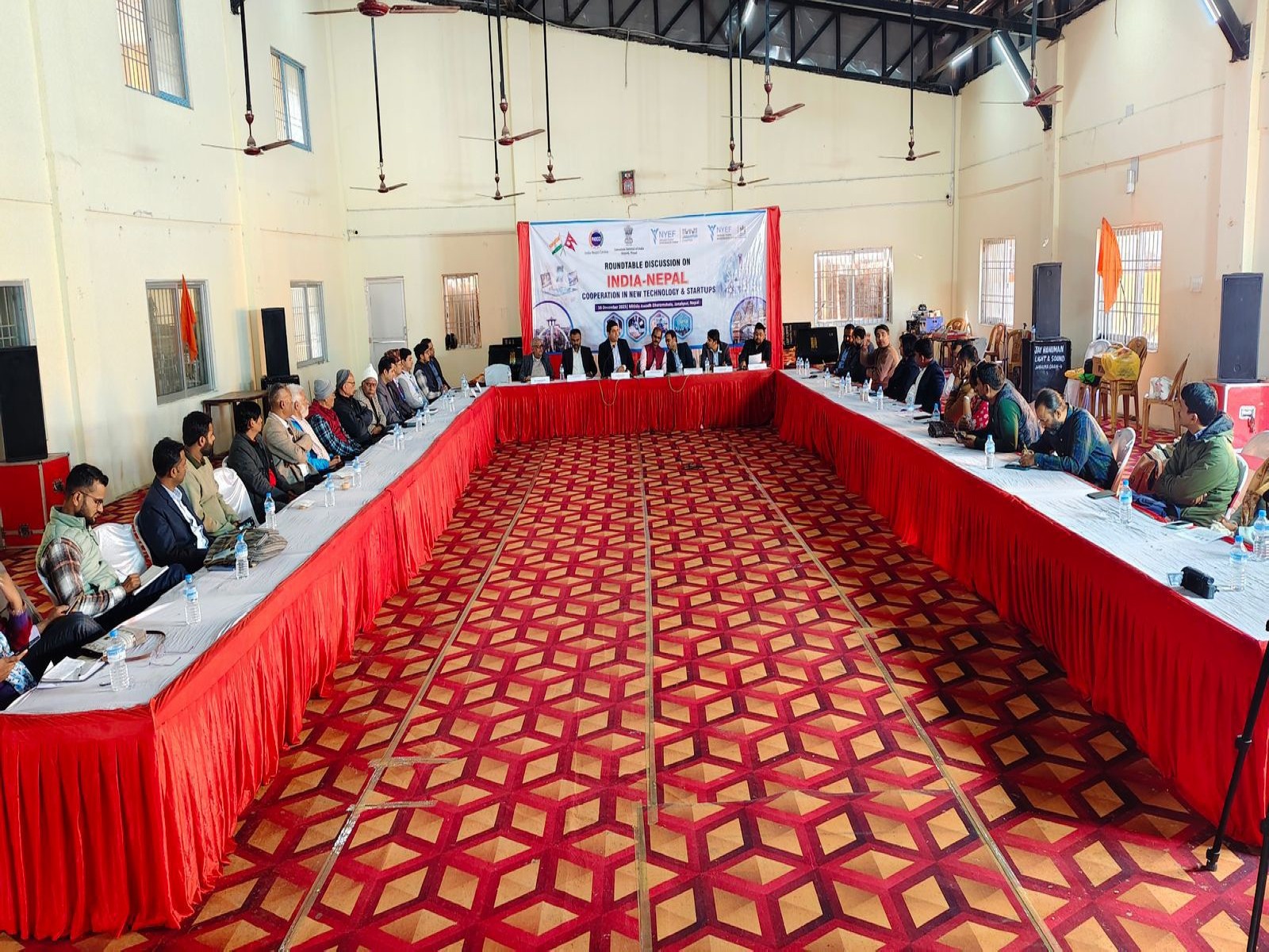Participants attend a roundtable discussion on India–Nepal cooperation in technology and startups in Janakpur, Nepal. (Image Source: PHDCCI)