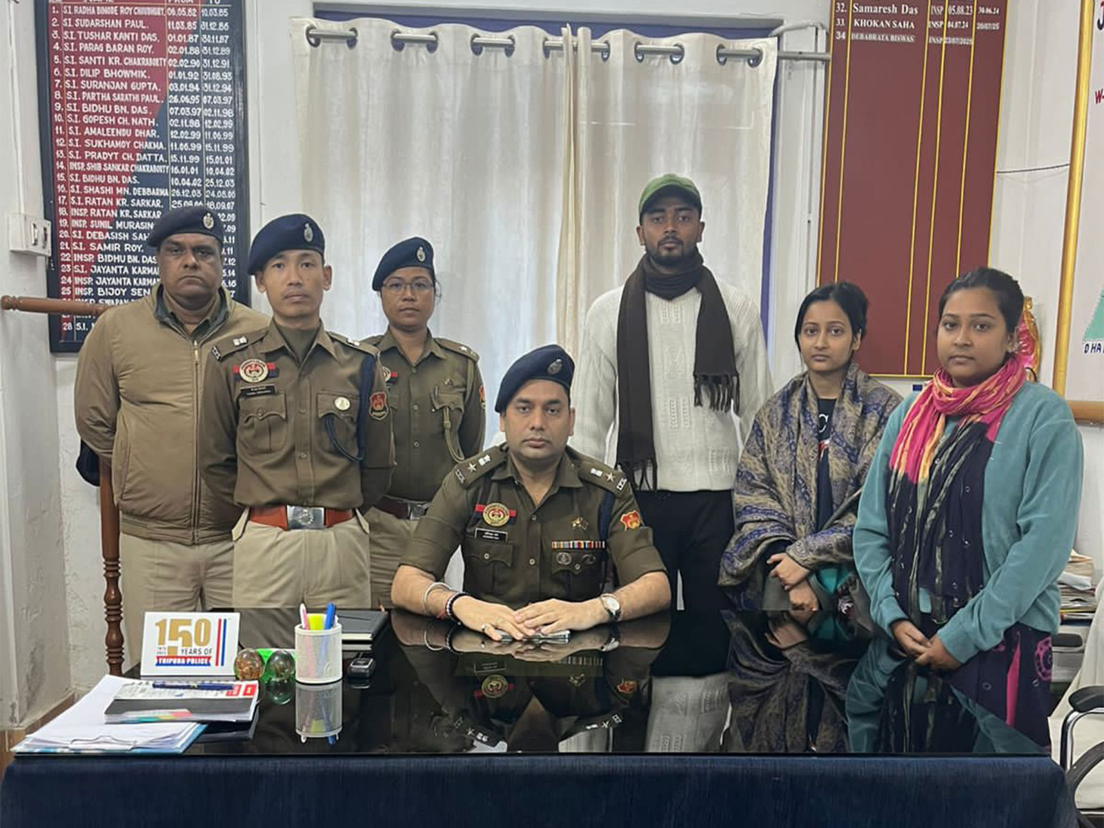 The three accused brought to Churaibari Police Station. (Photo/ANI)