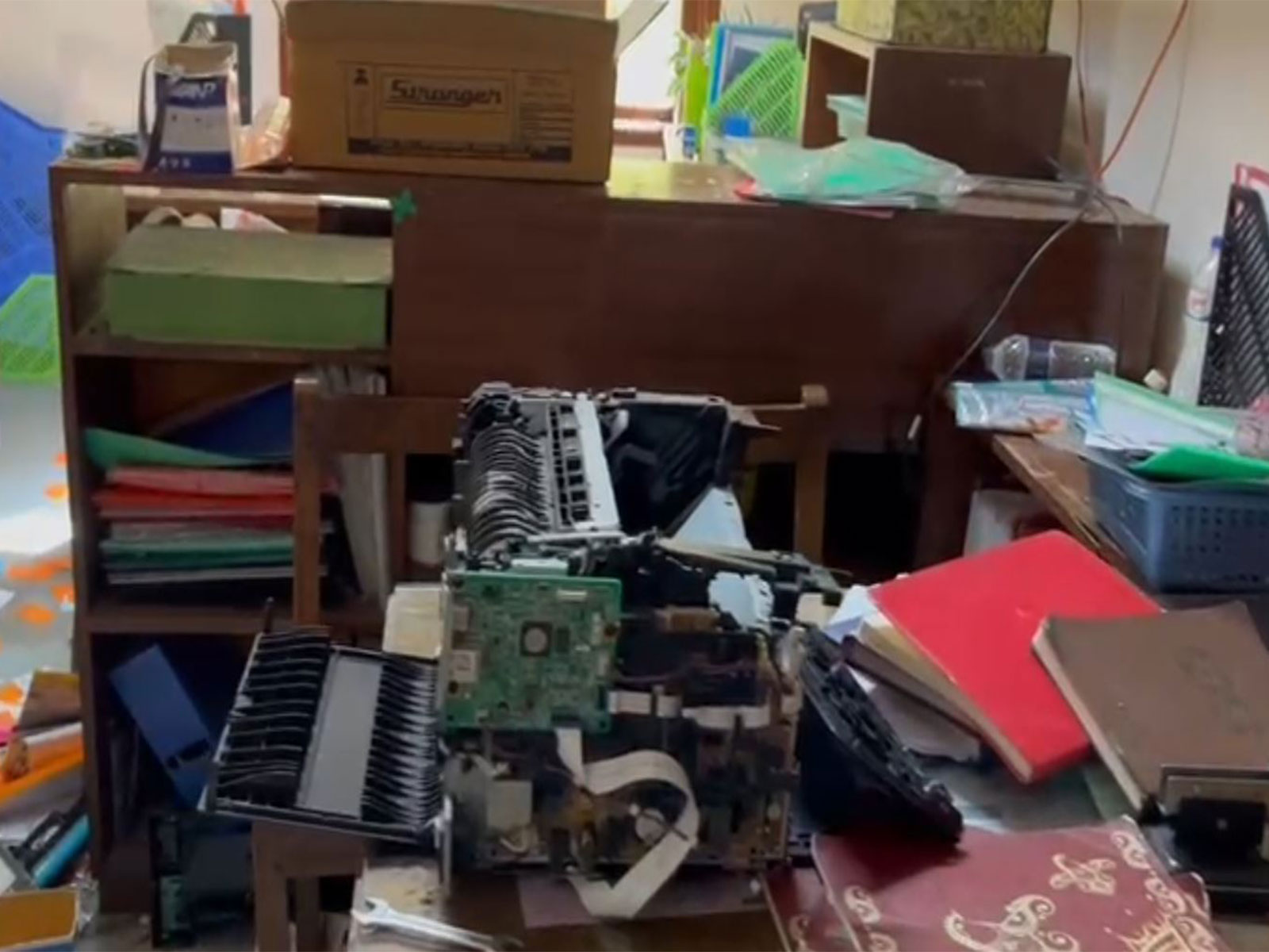 Scenes of destruction at Chhayanaut office (Photo/ANI)