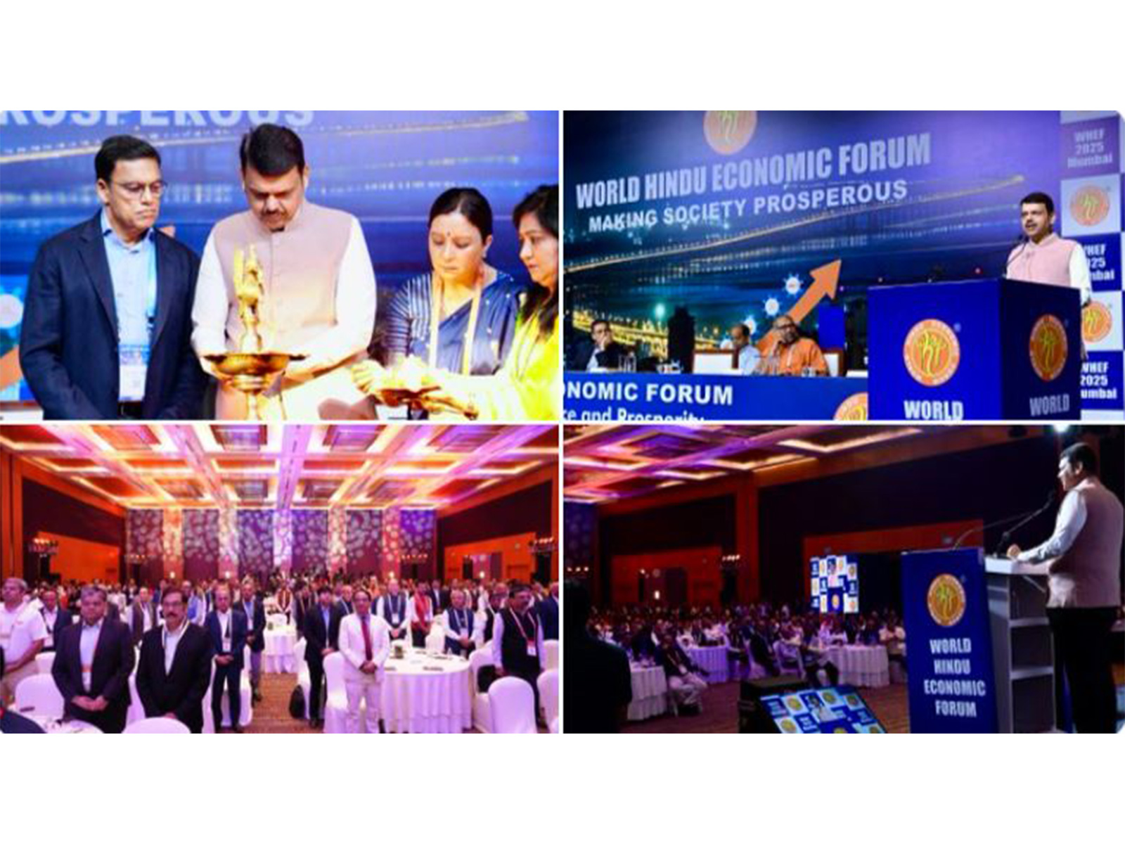 World Hindu Economic Forum 2025 in Mumbai (Images: X/@CMOMaharashtra)