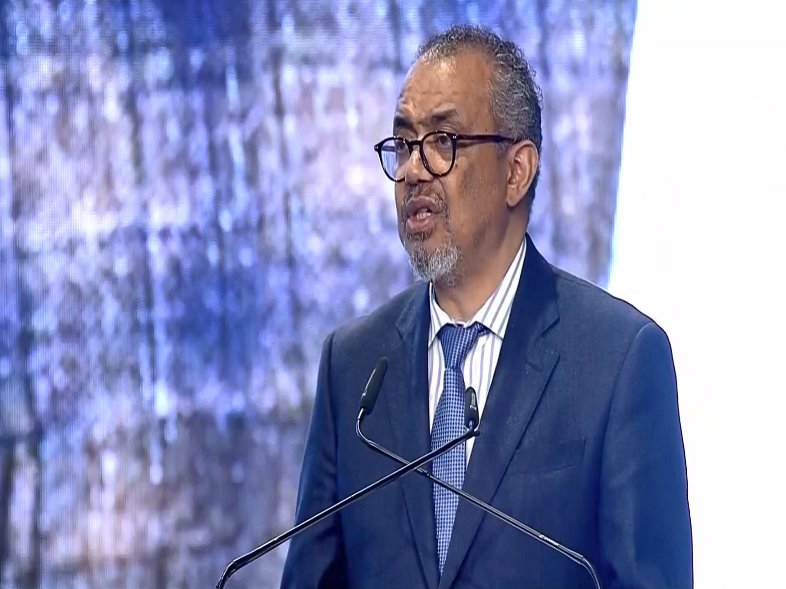 WHO Director-General Dr Tedros Adhanom Ghebreyesus addresses the Second WHO Global Summit on Traditional Medicine in New Delhi. (Photo/ANI)