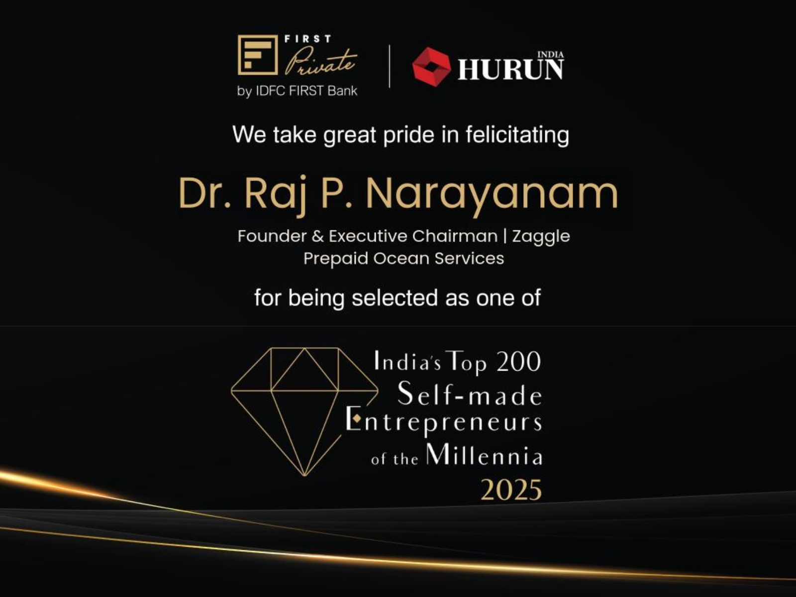 Dr Raj P. Narayanam Recognised Among Hurun India’s Top 200 Self-Made Entrepreneurs of the Millennia 2025