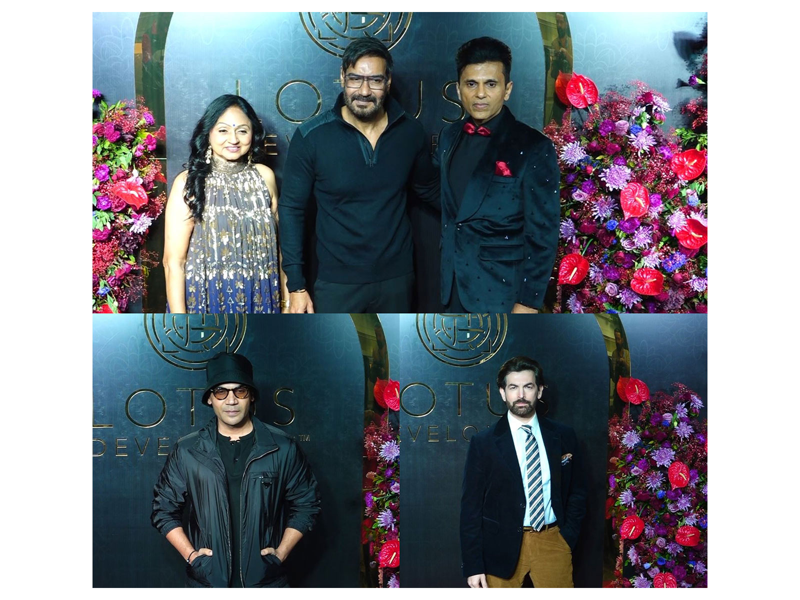 Ajay Devgn, Rajkummar Rao and Neil Nitin Mukesh at Anand Pandit birthday bash (Photo/ANI)