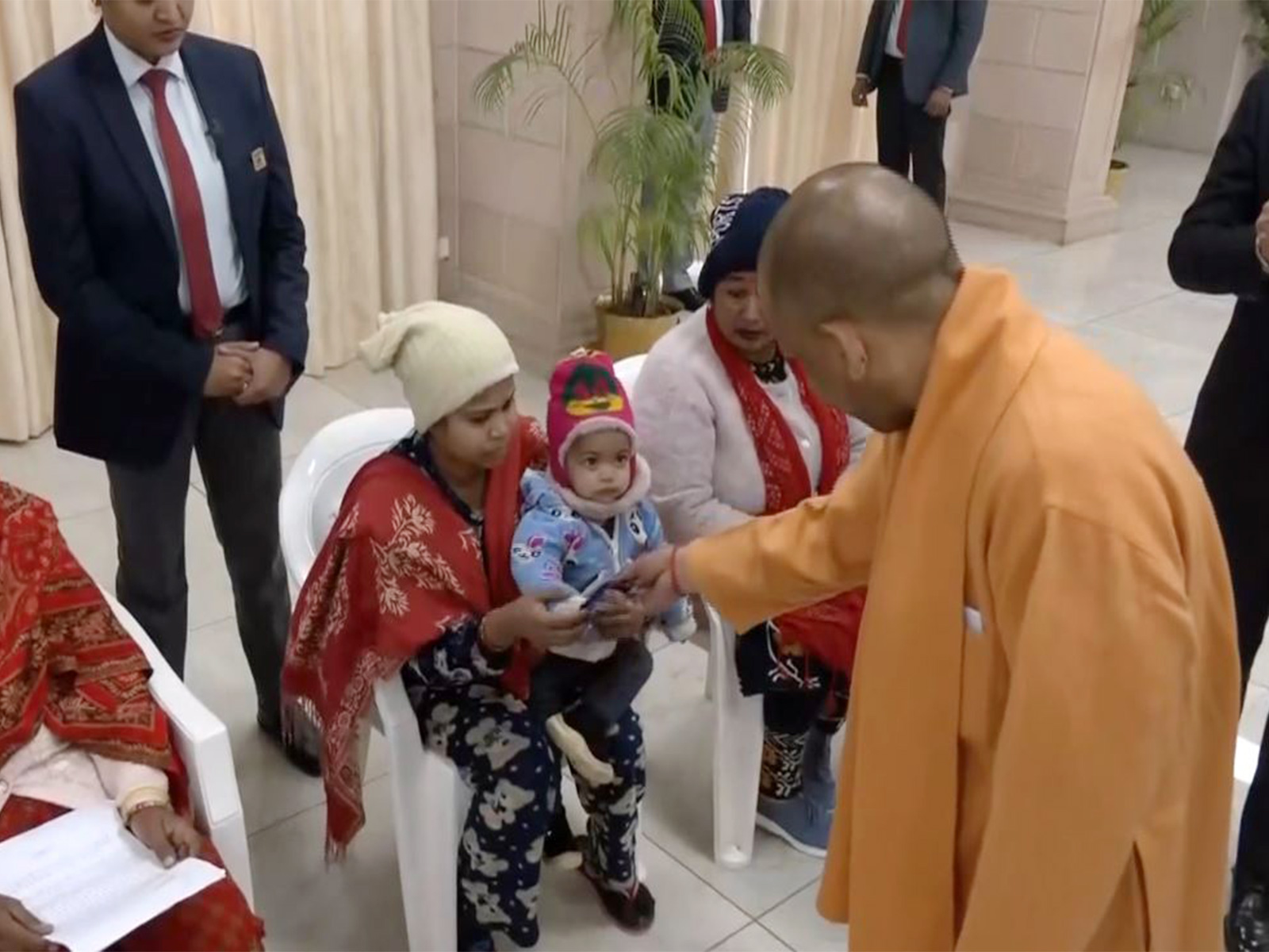 UP CM Yogi Adityanath at Lucknow 'Janta Darshan' (Photo/ANI)