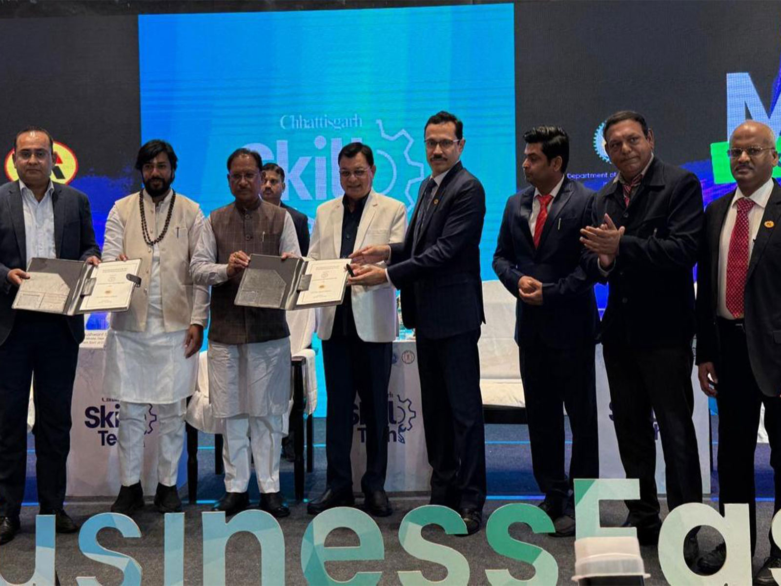 A non-binding MoU was signed in the presence of Chief Minister of Chhattisgarh, Vishnu Deo Sai. (Photo/ANI)