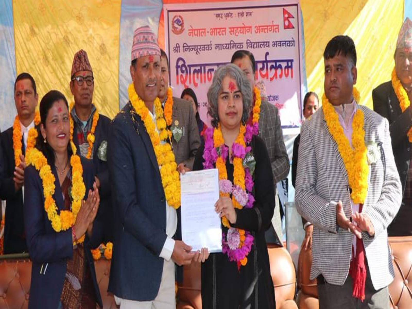 Foundation Stone laid for Shree Ninyukharka Secondary School Building in Nepal (Photo/ Indian Embassy in Nepal) Foundation Stone laid for Shree Ninyukharka Secondary School Building in Nepal (Photo/ Indian Embassy in Nepal)