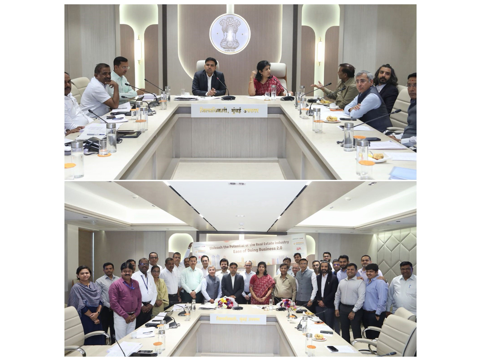 Mumbai District Collectors Aanchal Goyal and Saurabh Katiyar meet CREDAI-MCHI, NAREDCO, BDA, and PEATA to Streamline land administration and revenue related process