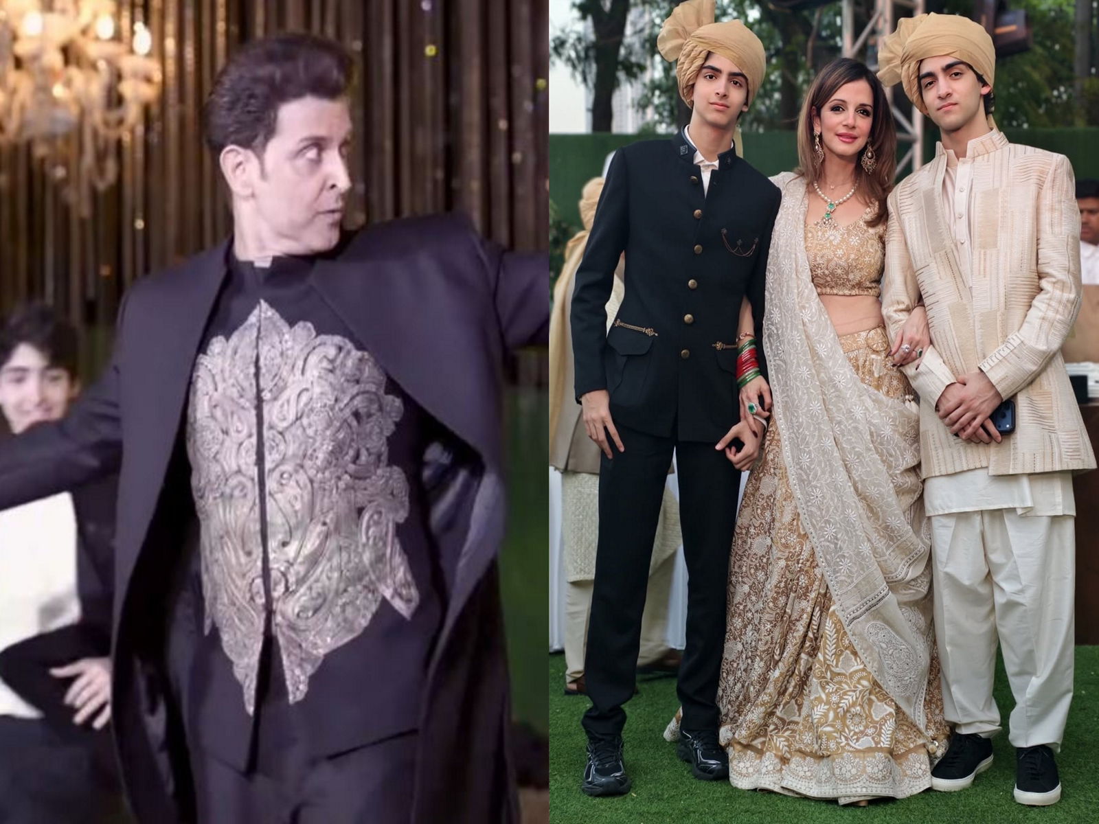 Hrithik Roshan, Sussanne Khan with their sons (Photo/Instagram@suzkr@hrithikroshan)