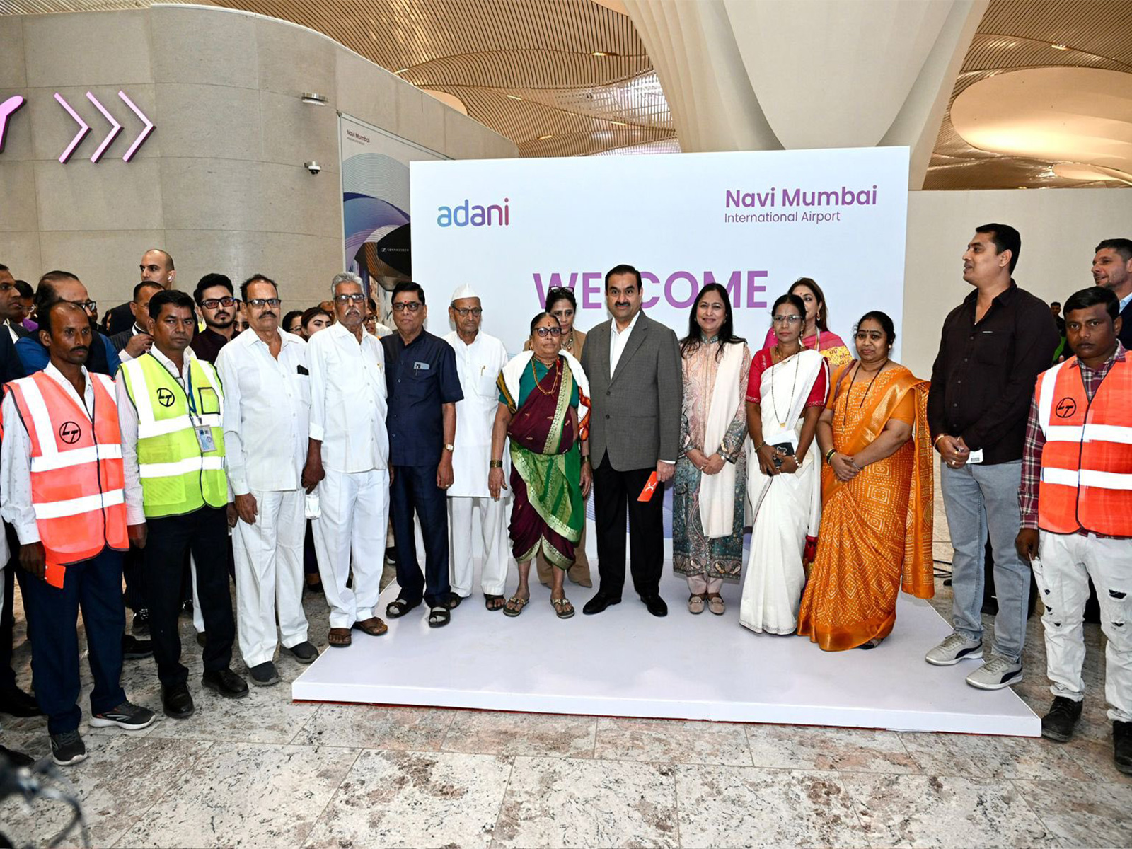 Adani Group Chairman Gautam Adani said he was honoured to stand with war heroes, other quiet architects of the nation, as NMIA commenced commercial flight operations (Photo: X/gautam_adani)