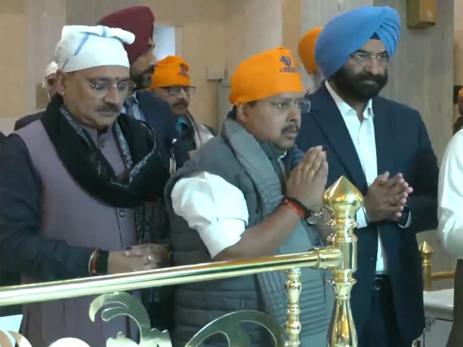 BJP National Working President Nitin Nabin, along with Delhi BJP President Virendra Sachdeva and Delhi Minister Manjinder Singh Sirsa (Photo/ANI)